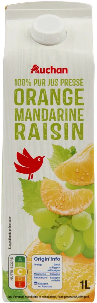 100% pur jus PRESSEORANGE MANDARINE RAISIN