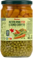 Petits pois, extra fins, & jeunes carottes à l’étuvée