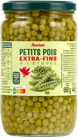 Auchan petits pois extra fins bocal 72 cl 445g