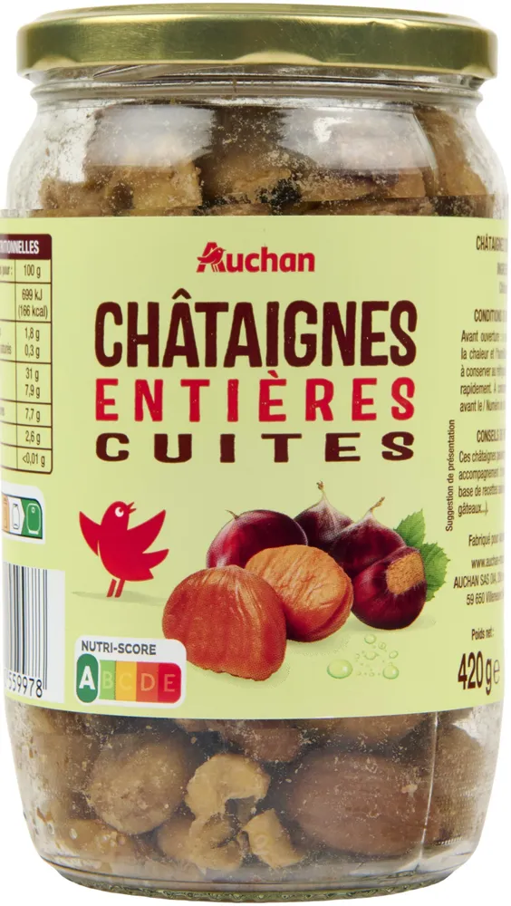 Chataignes entieres cuites