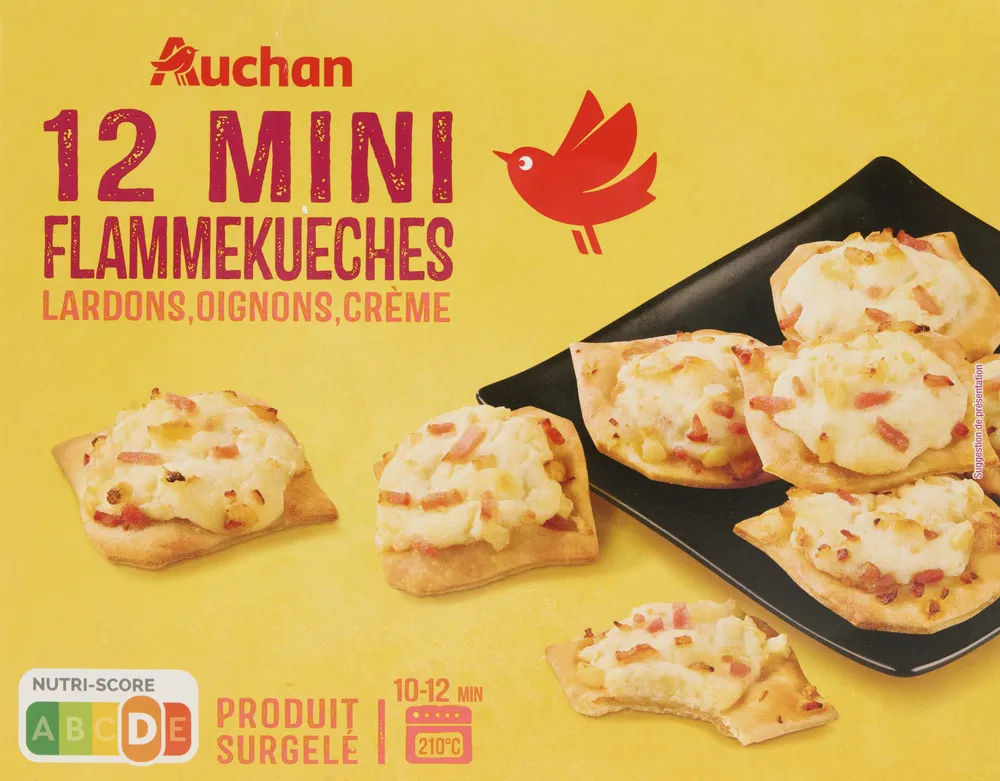 12 MINI FLAMMEKUECHESLardons, oignons, crème