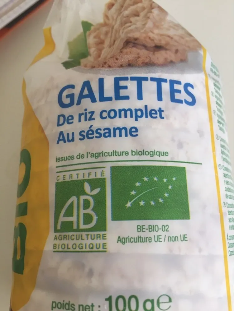 Galettes de riz complet au sésame