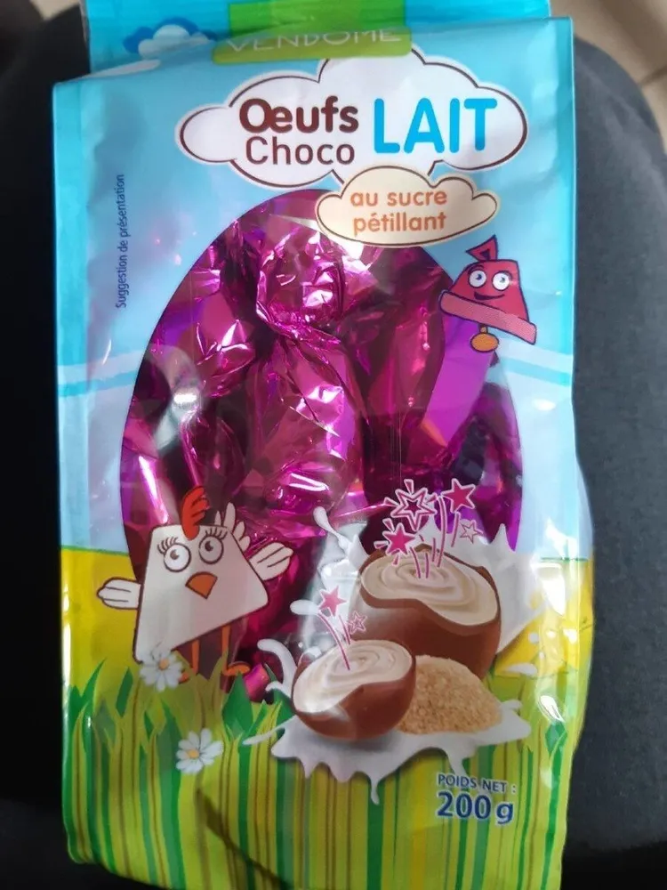 Oeufs choco lait au sucre pétillant