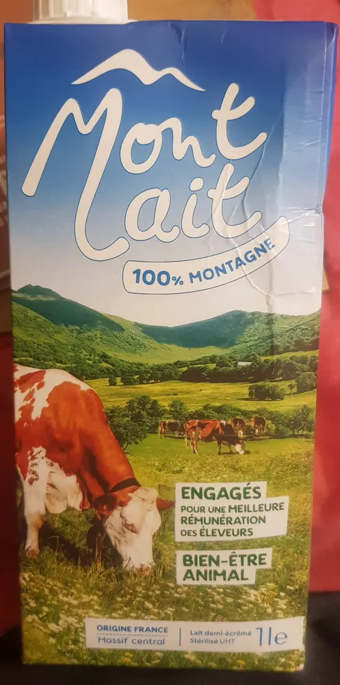 Lait U.H.T. Demi-Écrémé
