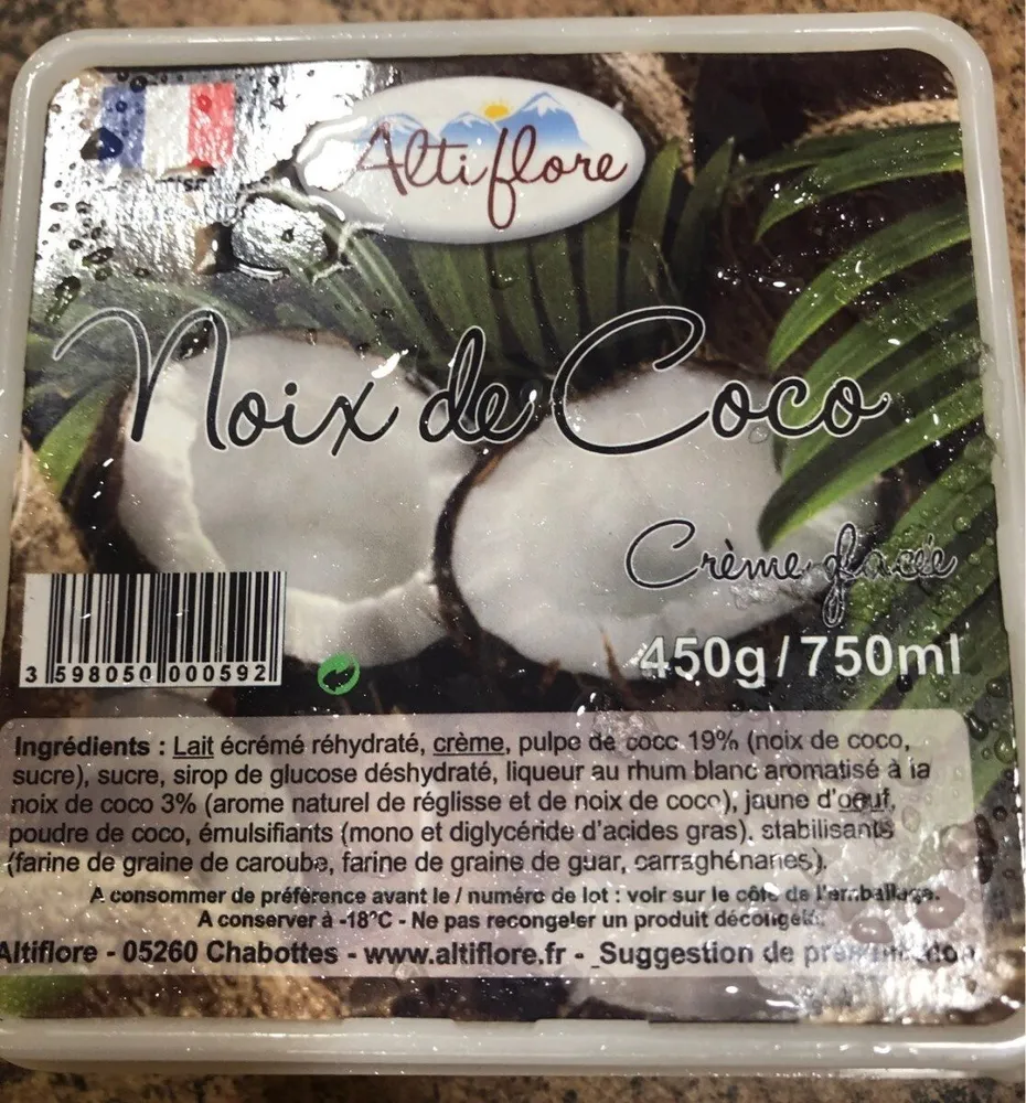 Crème glacée noix de coco