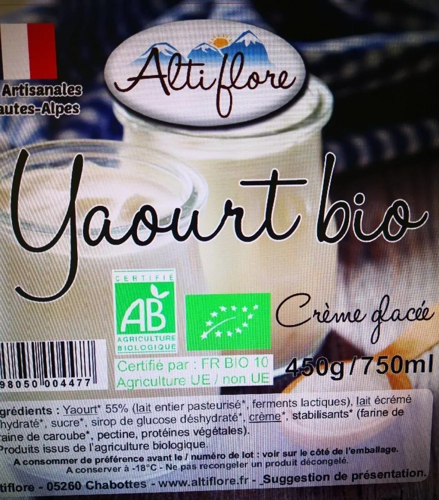 Crème glacée artisanale Bio Yaourt