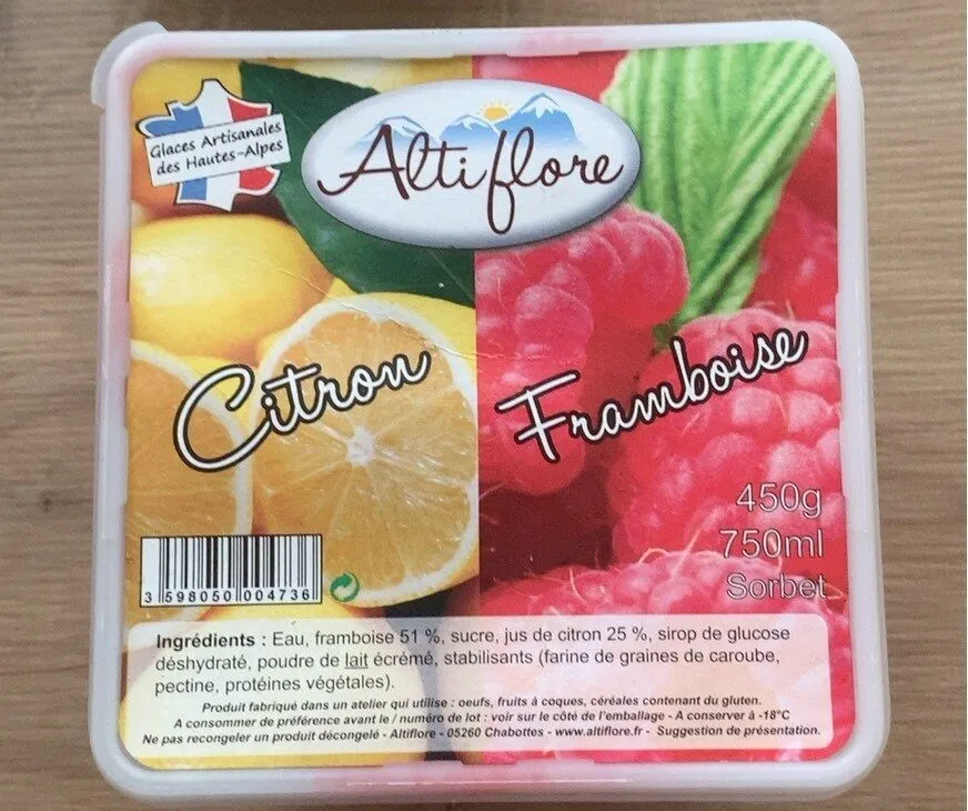 Glace citron framboise
