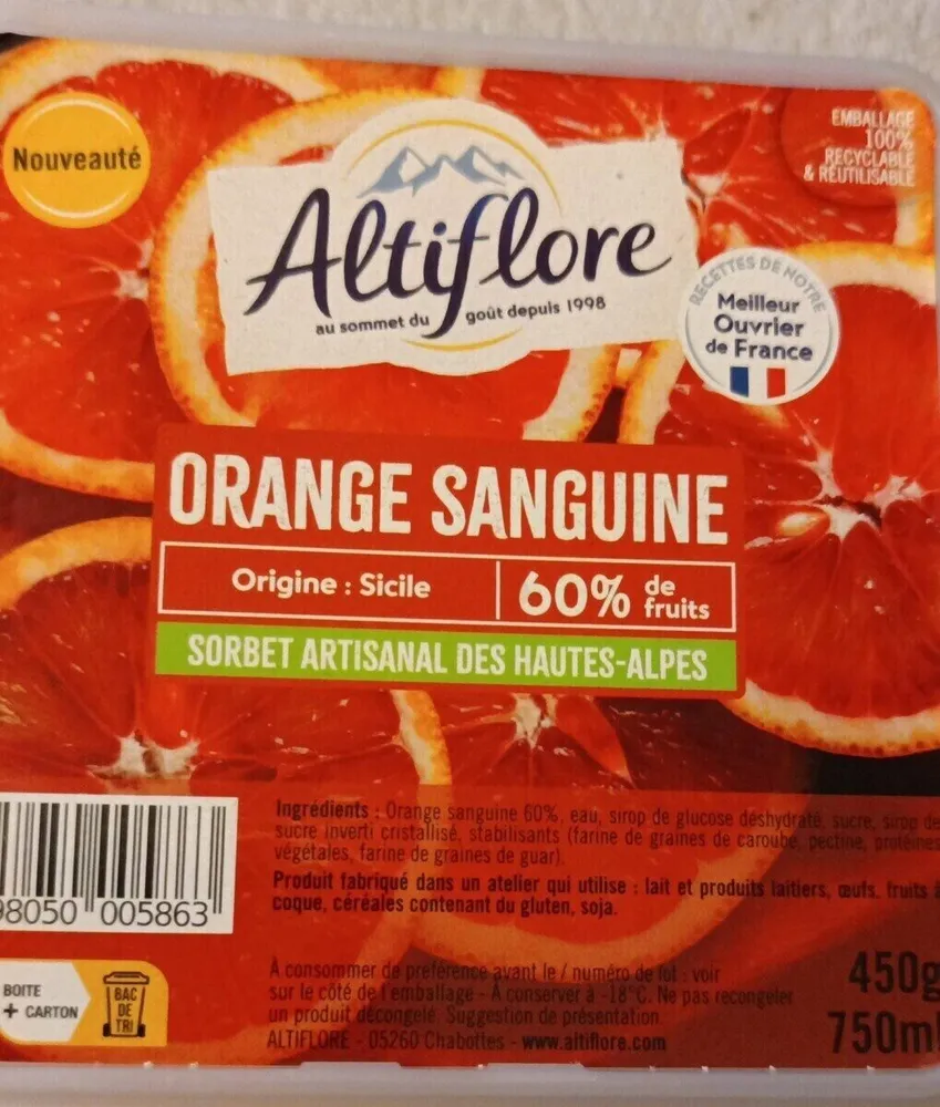 Glace orange sanguine