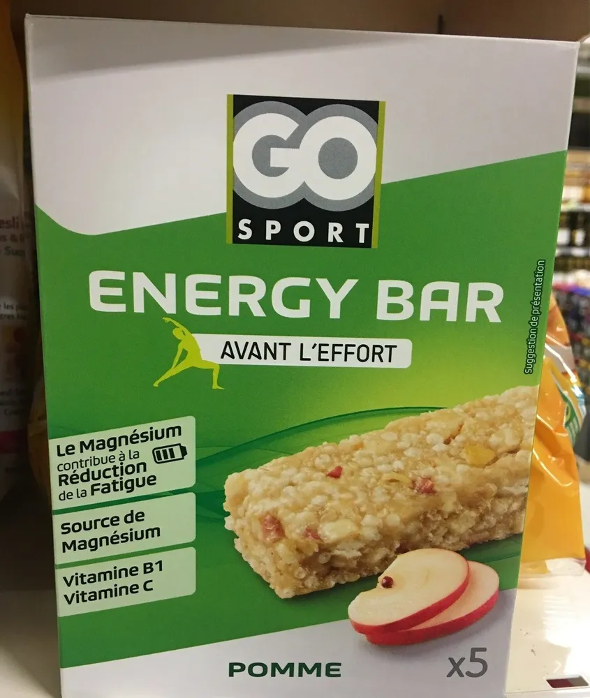 Energy bar avant l'effort saveur pomme x5