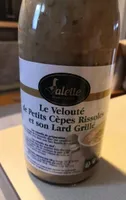 Le velouté de petits cèpes rissolés et son lard grillé