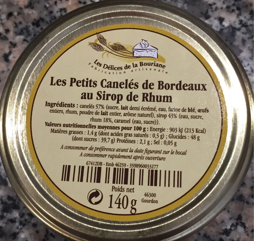 Les petits caneles de bordeaux au sirop de rhum
