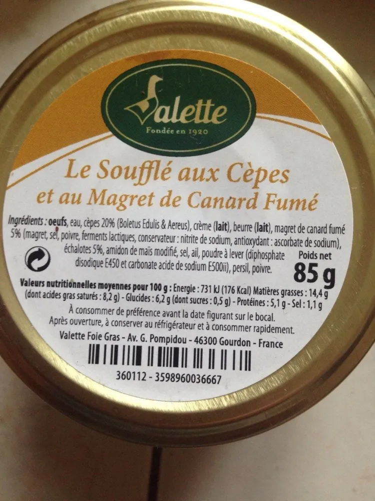 Soufflé aux cèpes et au magret de canard