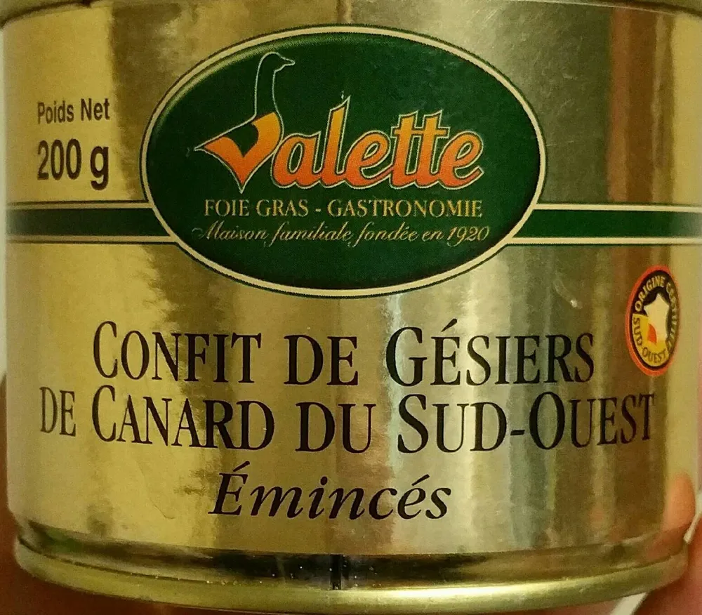 Confit de gésiers de canard du sud ouest