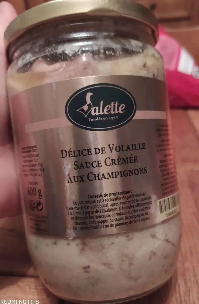 Délice de volaille sauce crémée aux champignons