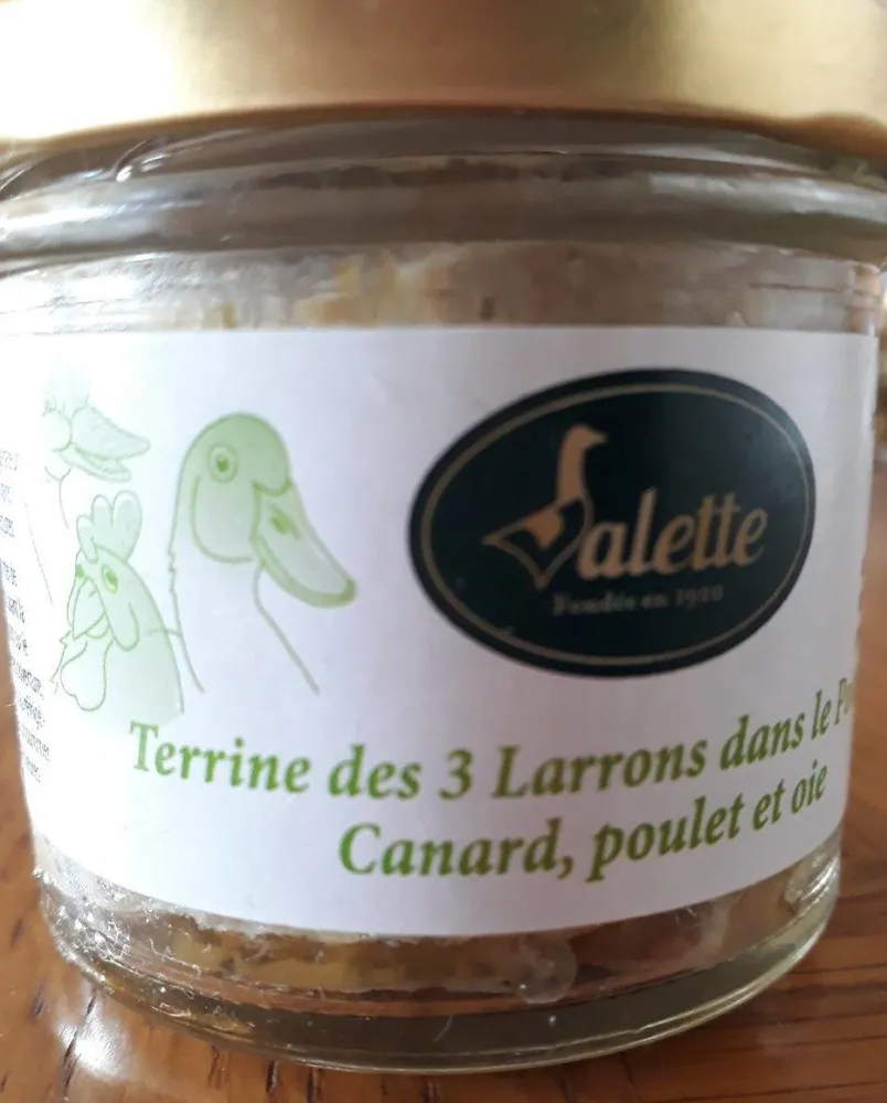 Terrine des 3 Larrons dans le Potager Canard, poulet et oie
