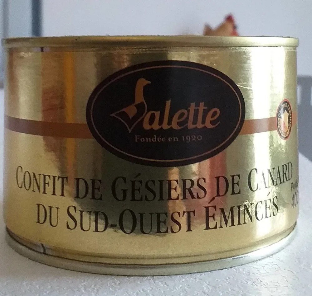 Confit de gésiers de canard du sud-ouest émincés