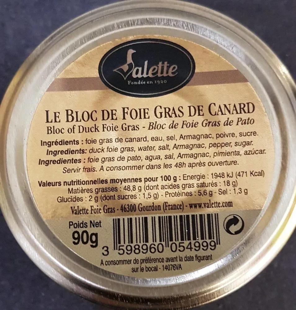 Bloc de foie gras de canard