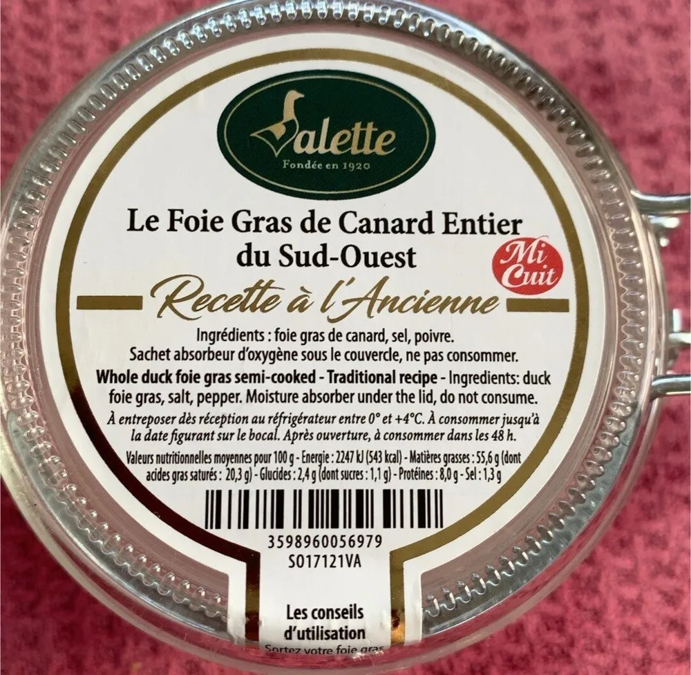 Foie gras canard entier
