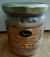 Marmite de canard sauce foie gras et griottes au balsamique