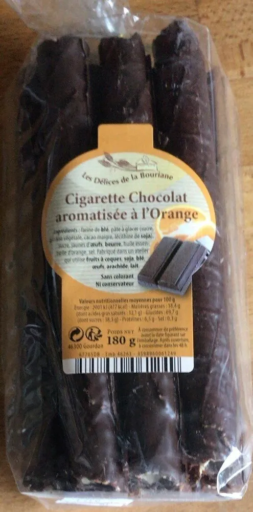 Cigarette Chocolat aromatisée à l’orange