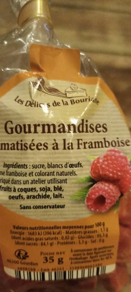 Gourmandise aromatisé à la framboise