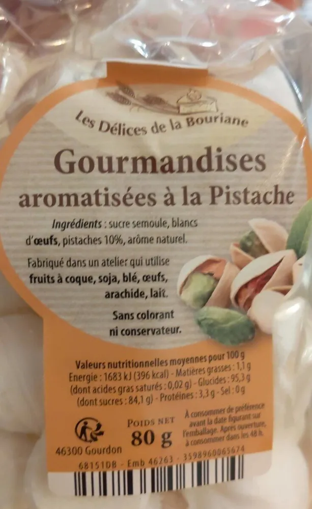 Gourmandises aromatisées à la pistache
