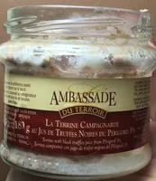 La terrine campagnarde au jus de truffes noires du Périgord 3%