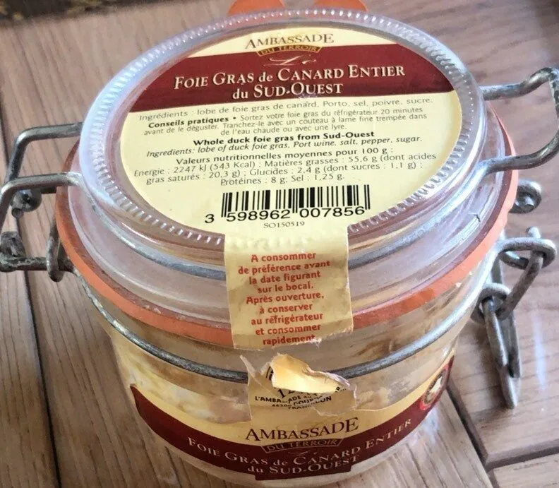 Fois gras de canard entier du sud-ouest