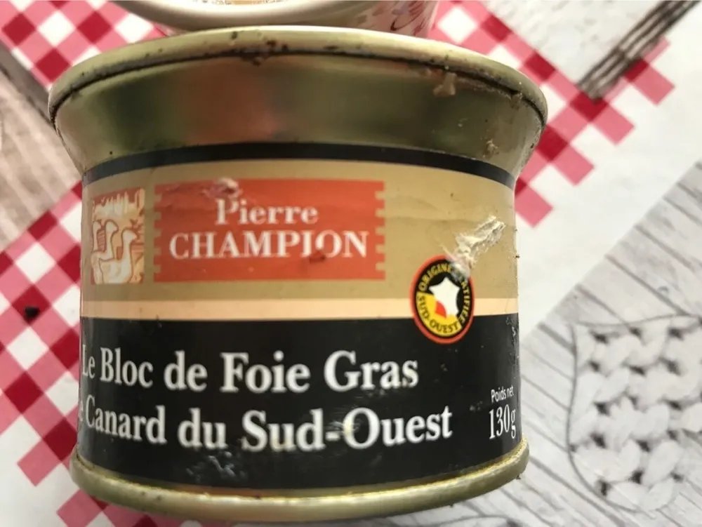 Le bloc de Foie gras de canard du sud-ouest