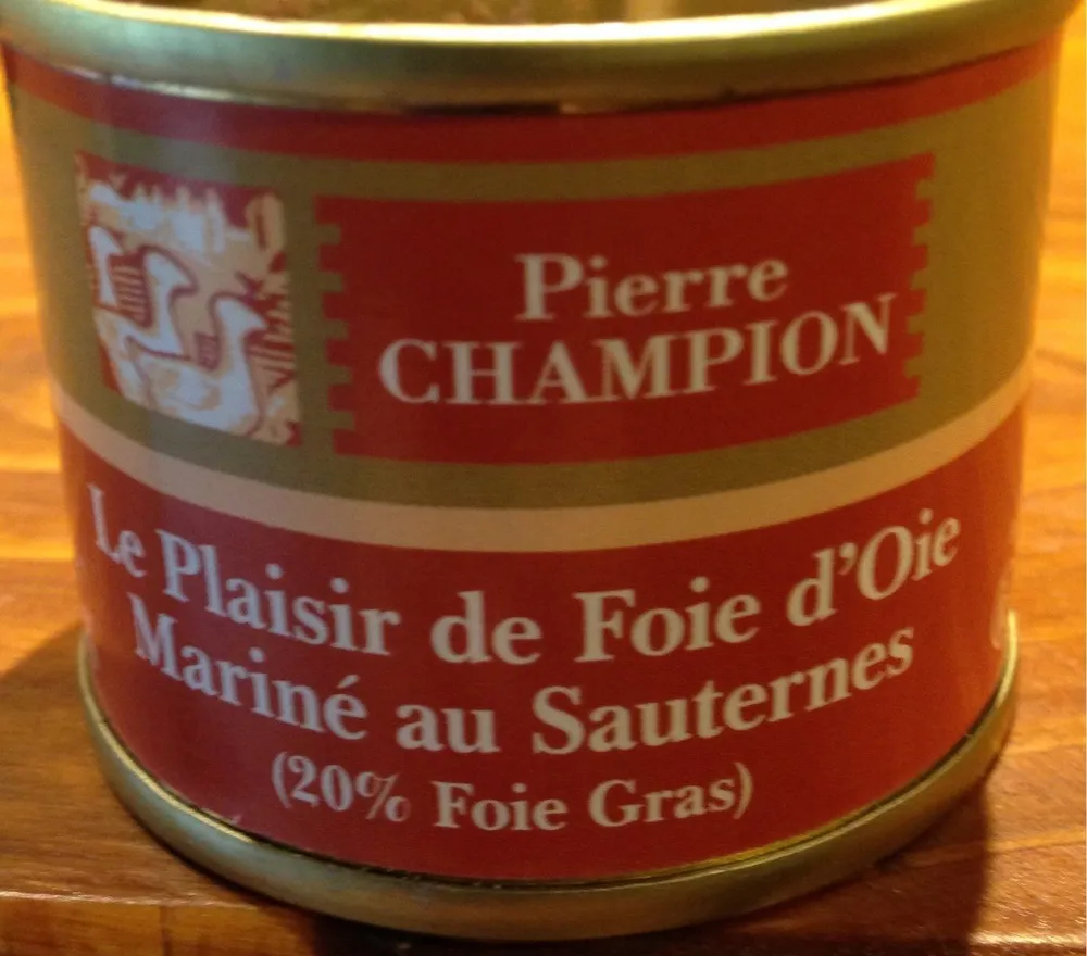 Le plaisir de foue d'oie mariné au sauterne