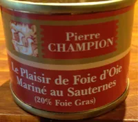Le plaisir de foue d'oie mariné au sauterne