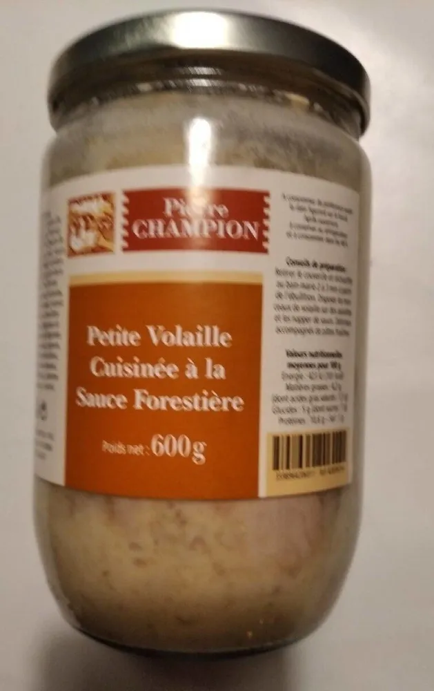 Petite volaille cuisinée à la sauce forestière