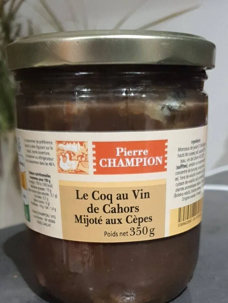 Le coq au vin de Cahors mijoté aux cèpes