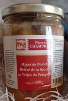Mijoté de poulet Relevé de sa Sauce au Verjus du Périgord