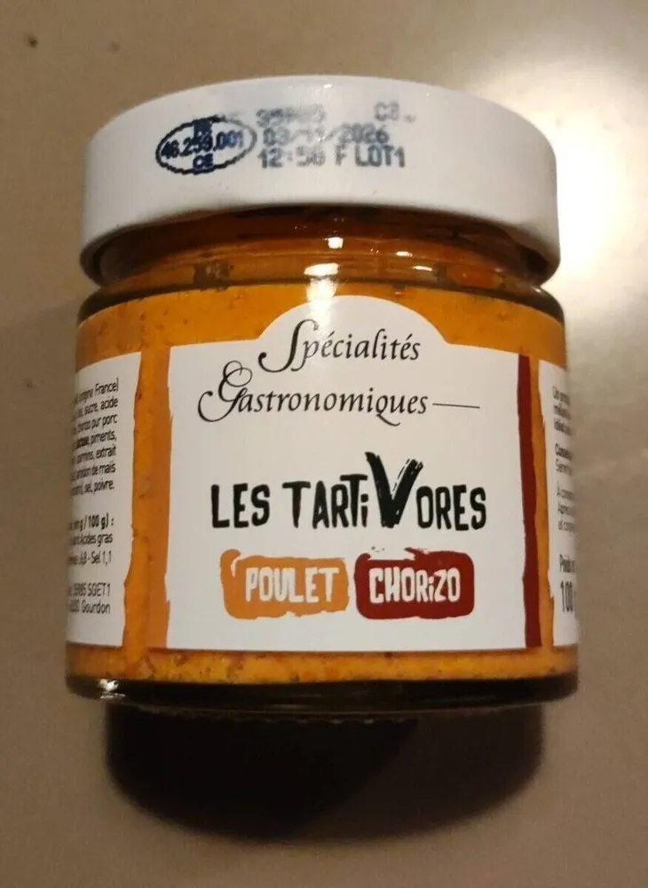 Tartinade.  Poulet. Chorizo
