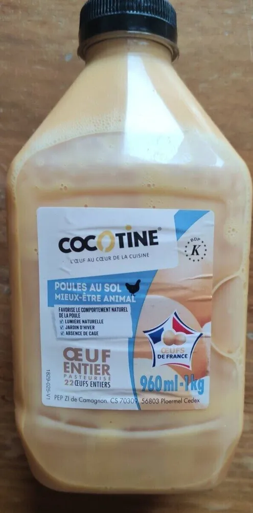 Oeuf entier pasteurisé