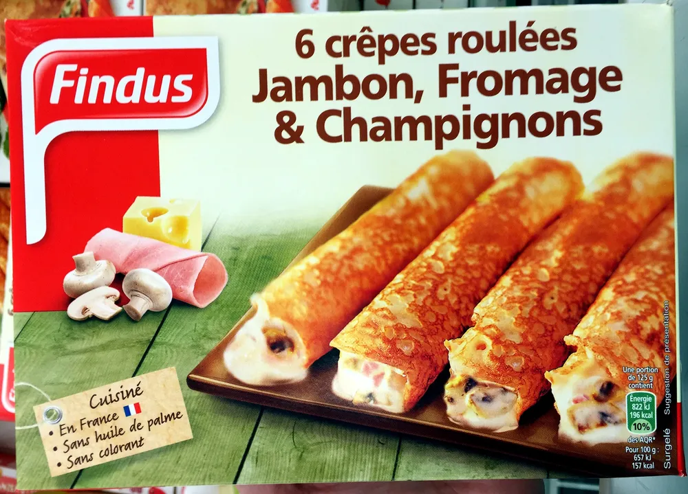 6 Crêpes Roulées Jambon, Fromage & Champignons