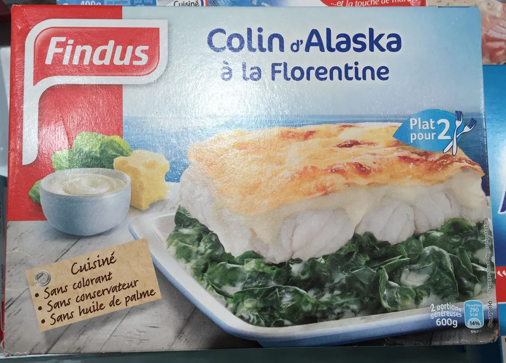 Colin d'Alaska à la Florentine, Surgelé