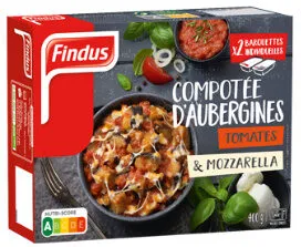 Compotée d'aubergines, tomates et mozzarella fondante