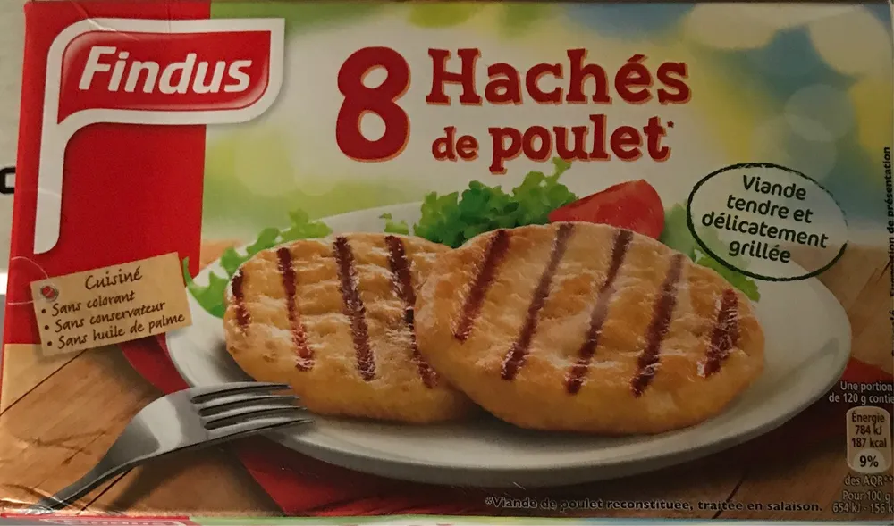 8 hachés de poulet