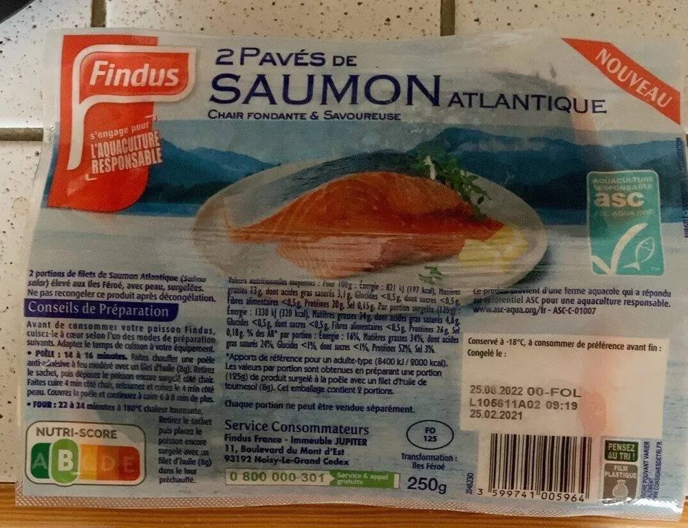 2 Pavés de Saumon Atlantique