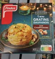 CRÉATIONS FESTIVES 4 MINI GRATINS DAUPHINOIS AUX CHAMPIGNONS