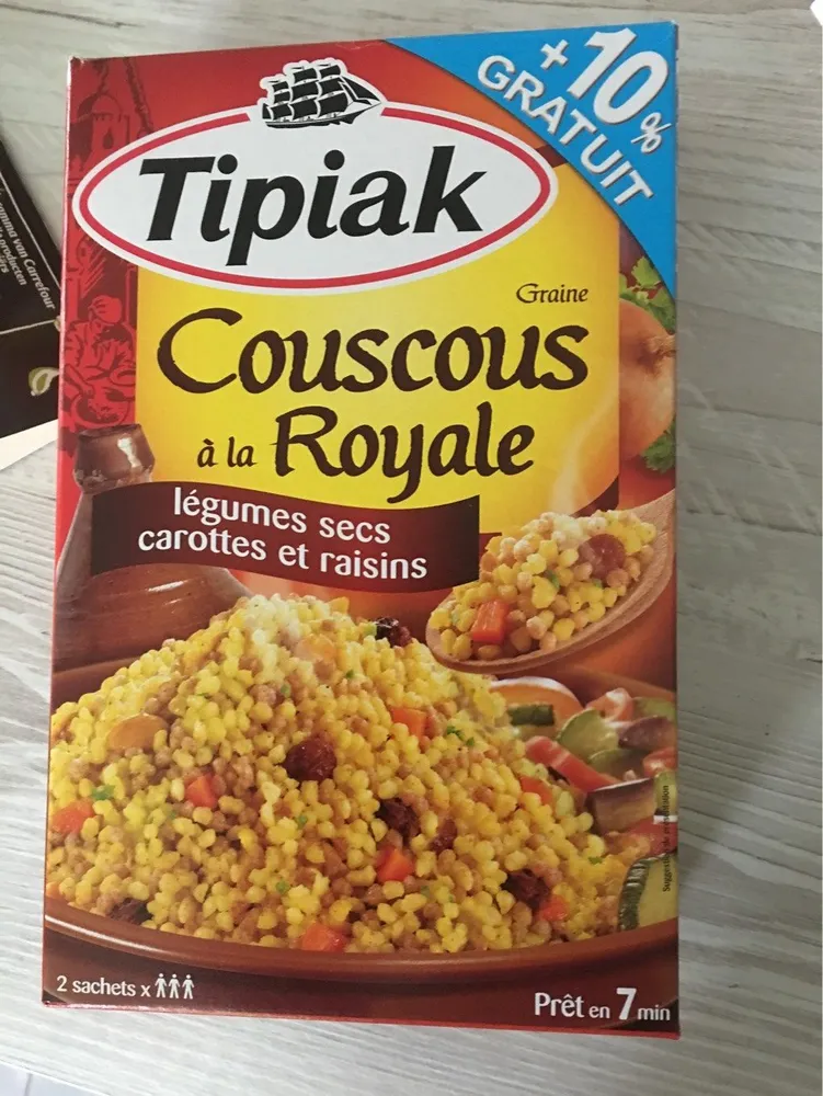 Poêlée Royale, Couscous et Légumes secs, carottes et raisins