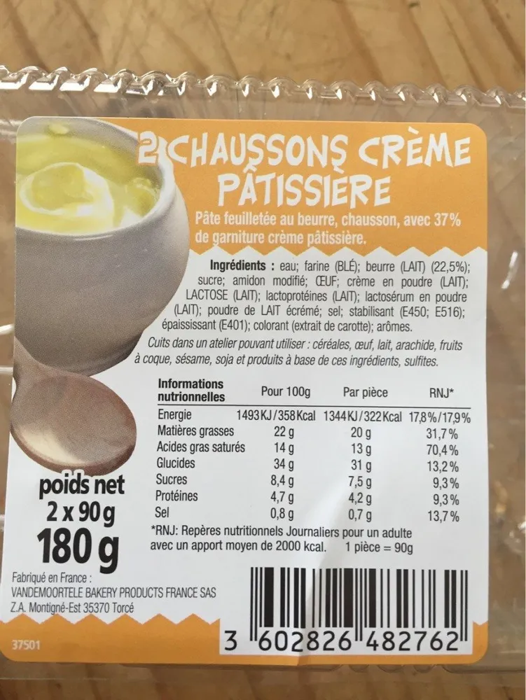 Chaussons creme patissière