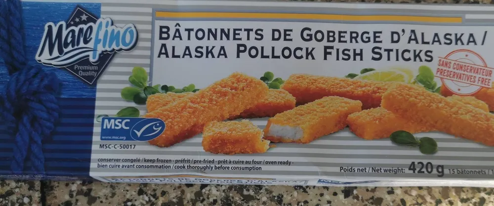 Bâtonnets de goberge d'Alasca