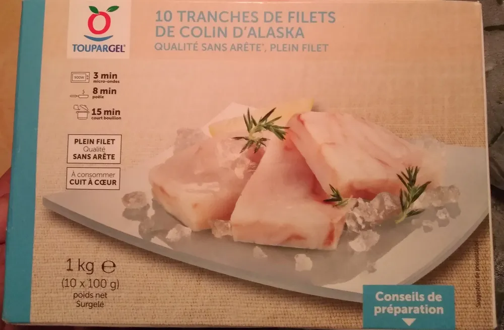 10 tranches de filets de colin d Alaska