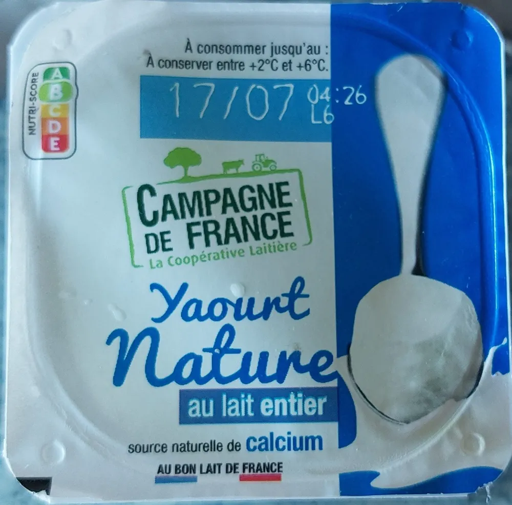 Yaourt Nature au Lait Entier