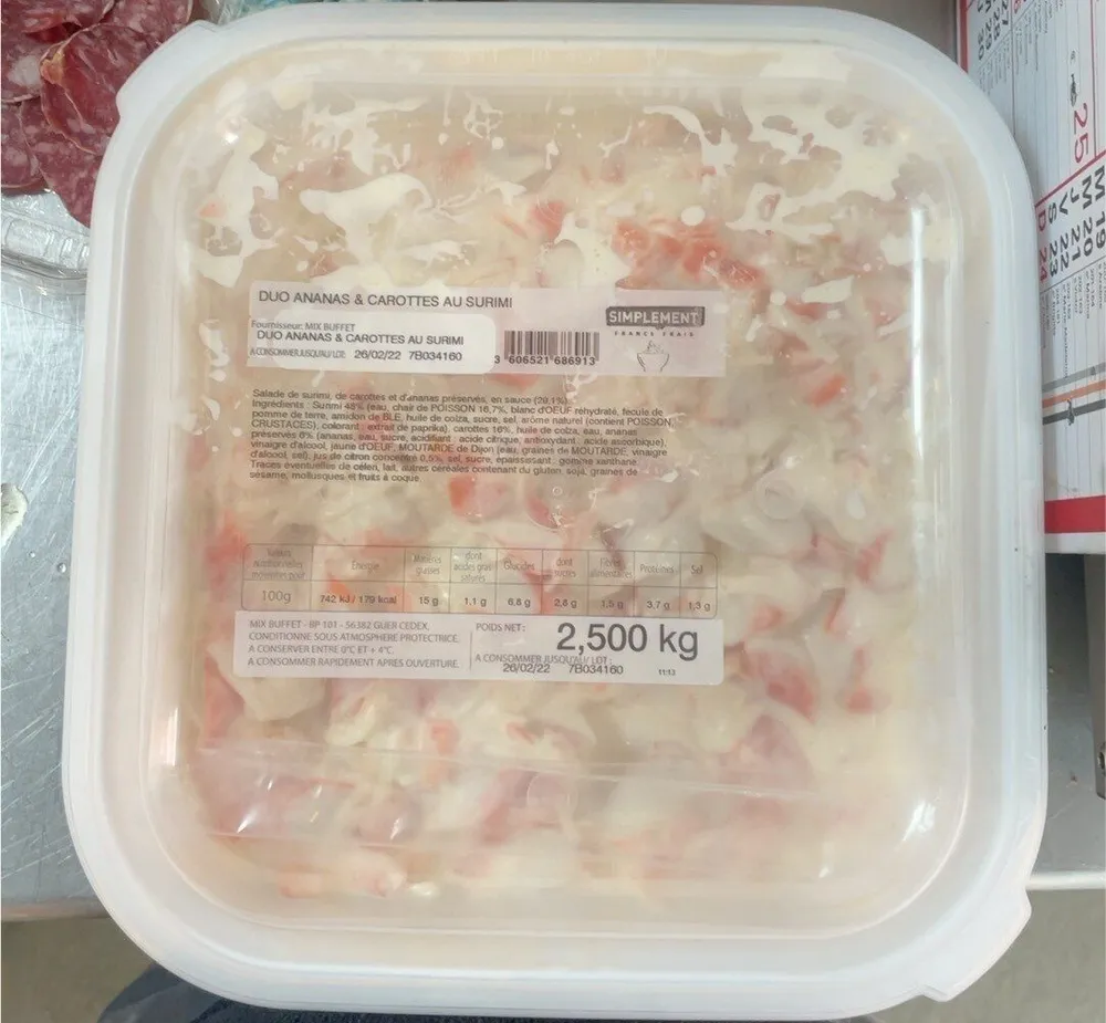 Duo ananas & carottes au surimi