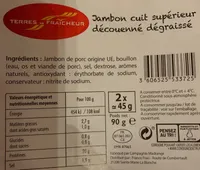 Jambon cuit supérieur découenné dégraissé