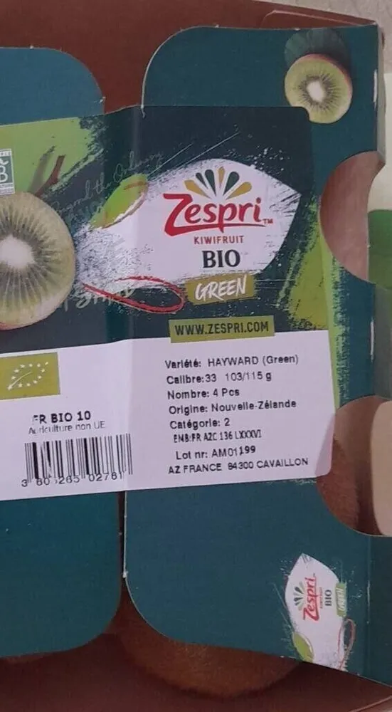 Zespri kiwifruit bio green